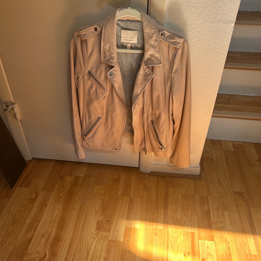 Rebecca Taylor Blush Pink Leather Jacket
